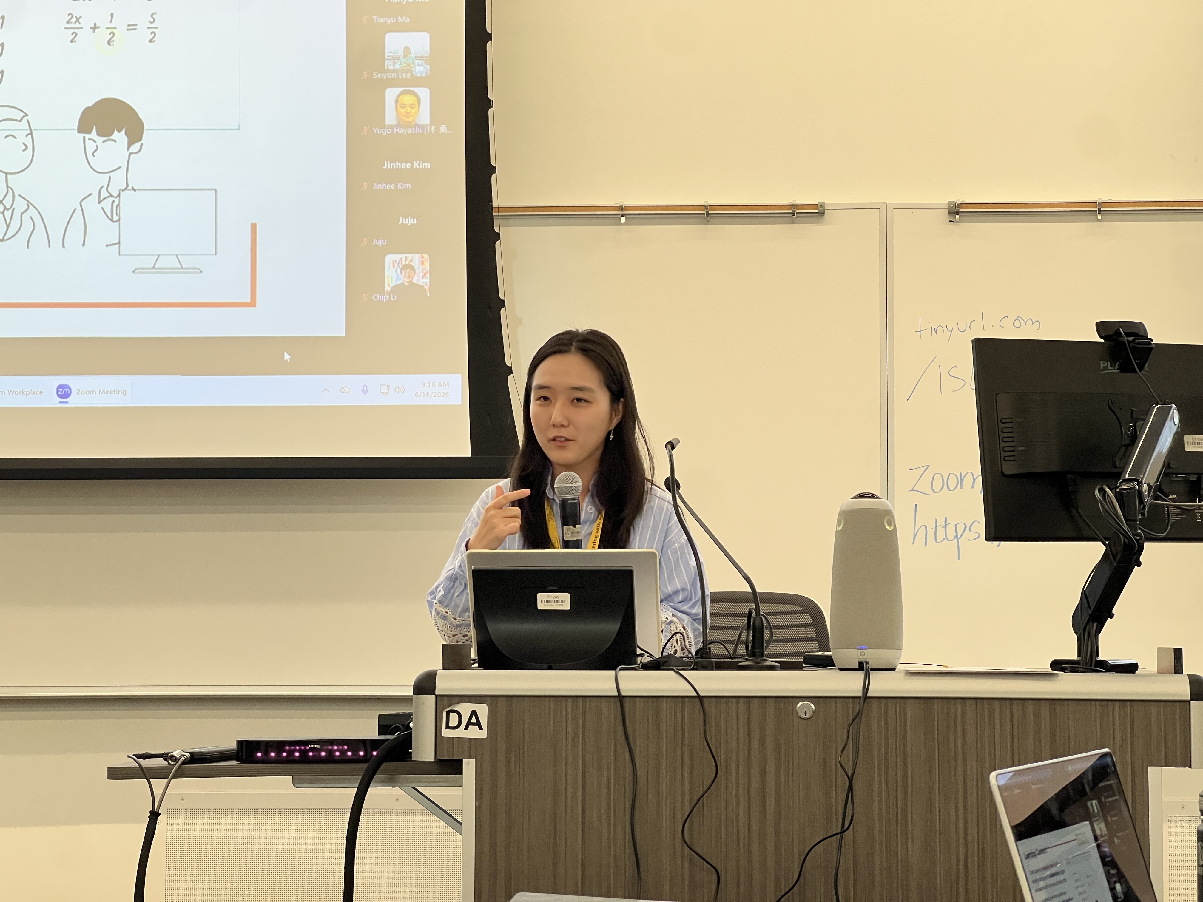 Seiyon Lee presenting collaborative mathematics research at ISLS 2026