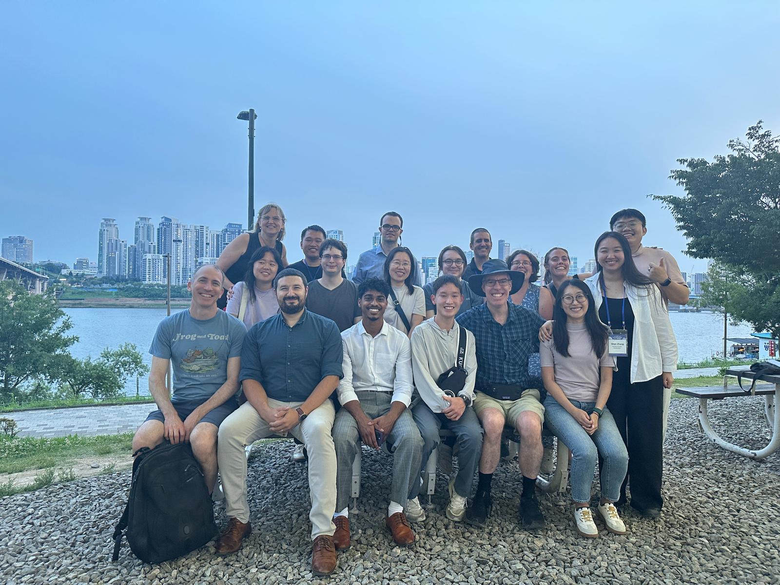 VIABLE Lab members and Worcester Polytechnic Institute collaborators picnicking by the Han River